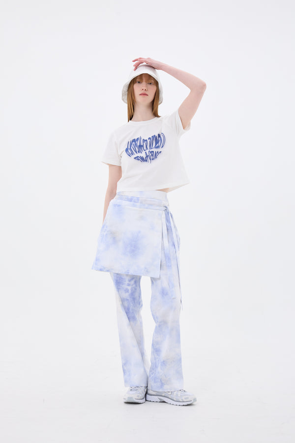 RAINDROP SKIRT PANTS / BLUE