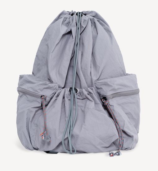 DRAWSTRING NYLON BACKPACK LIGHTGRAY