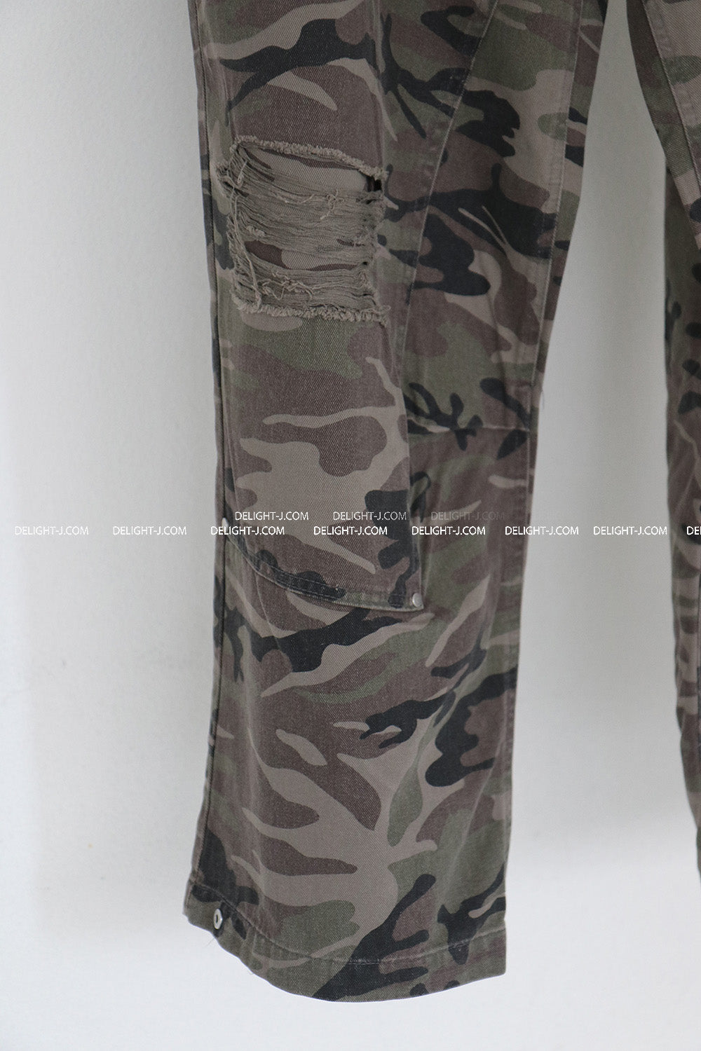 [UNISEX] Damage Camo Military Wide Pants