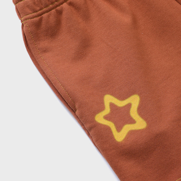 Campus Lover Vintage Brown Soft Sweat Shorts [For women] 