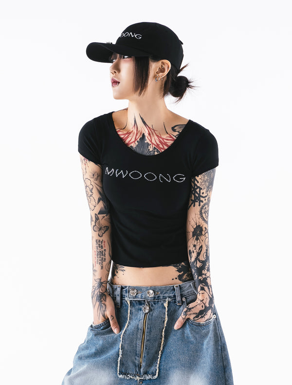 Mwoong Jewerly Scoop T-shirts(BLACK)