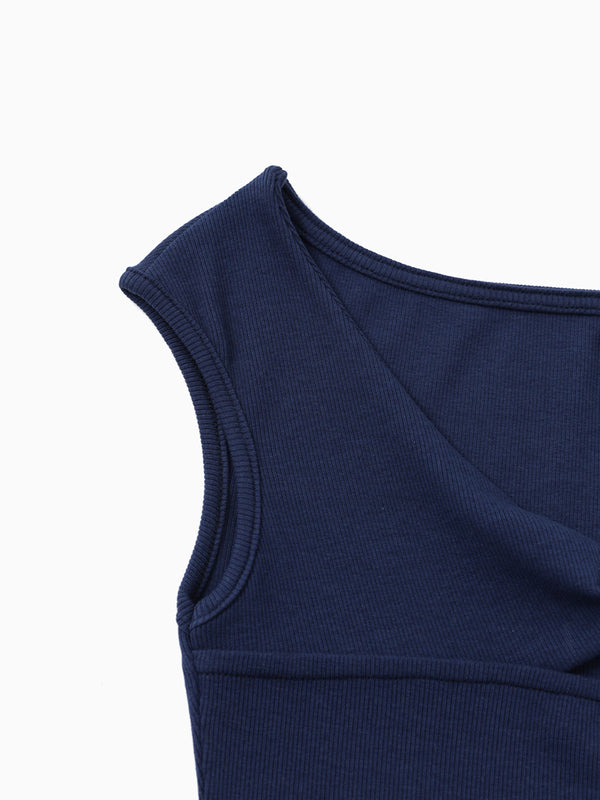 Twist sleeveless top (Navy)