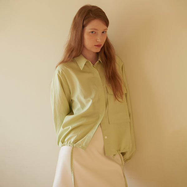 Big Pocket String Shirt Green