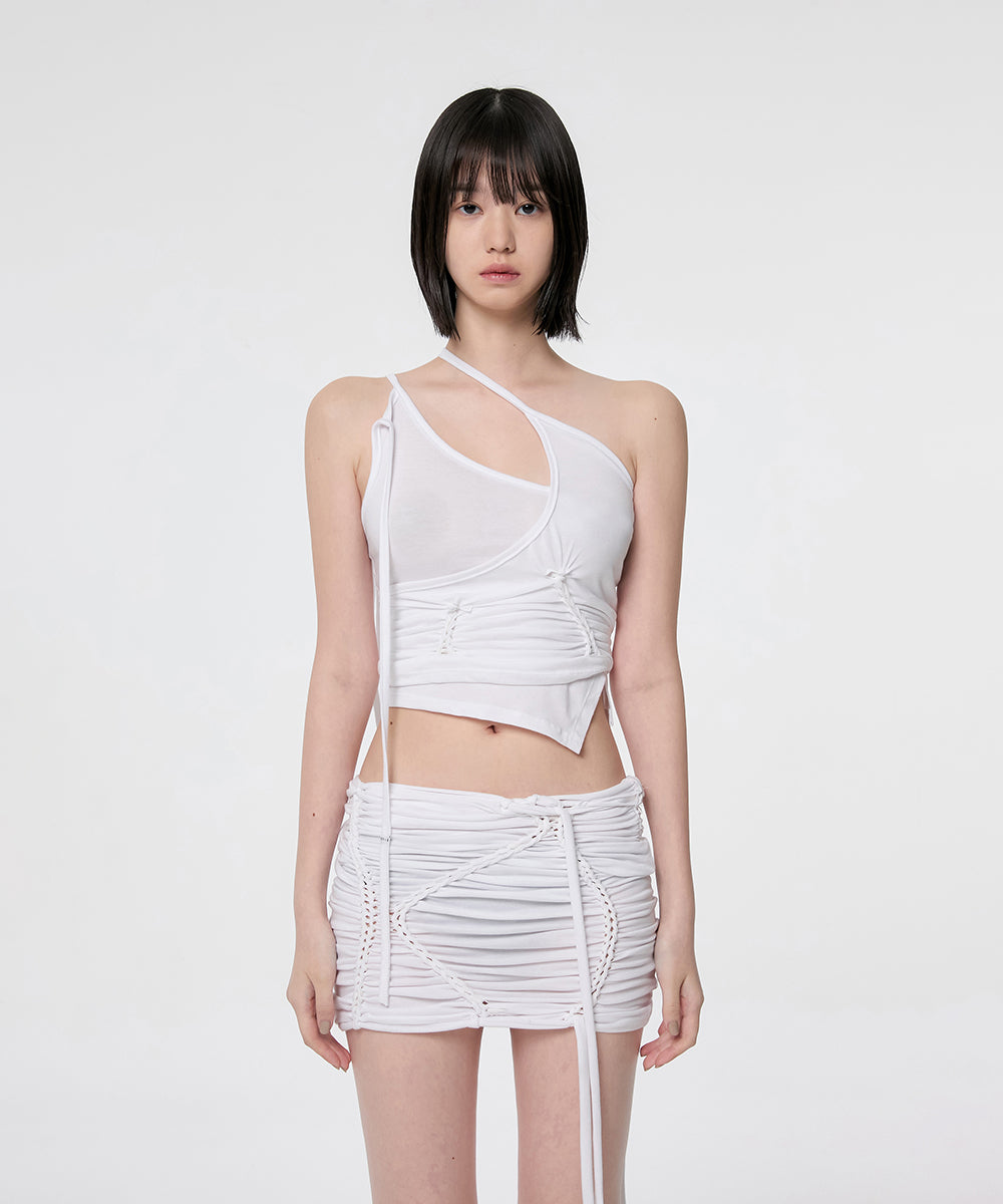 [SET] Handmade Twisted Layered Top (FL-118_White)