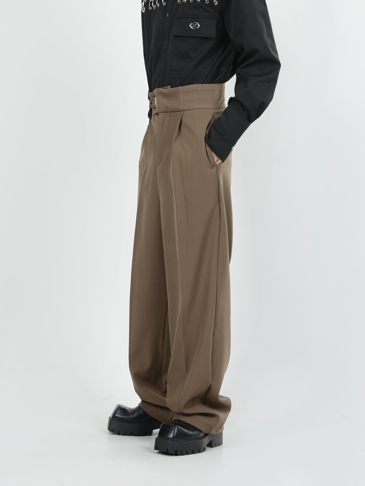 high-end drapey trousers