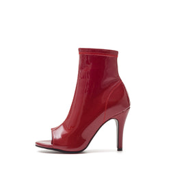 Open Toe Slim Ankle Heel(Glossy Red)