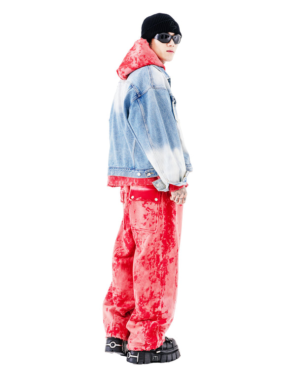 Mwoong Vintage Washing Balloon Pants(RED)