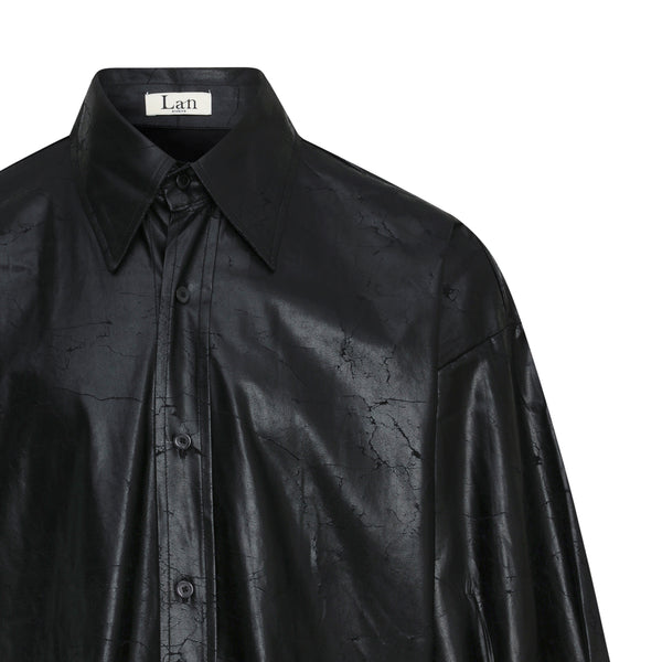 [0022] Lan Crack Leather Tie Shirt