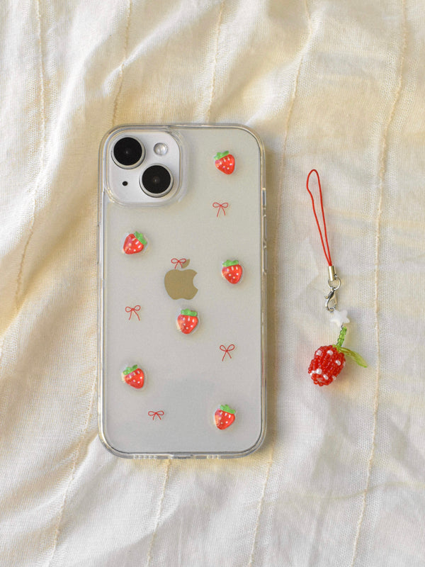 [MADE] Strawberry Ribbon Ballet Core Resin Cell Phone Case