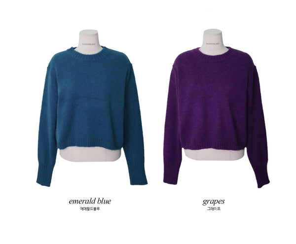 [SHOPPERMADE] Pie Wool Loose Fit Crop Knit (4color)