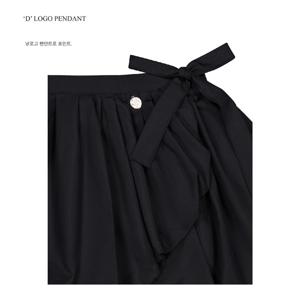 BALLOON MINI WRAP SKIRT_BLACK