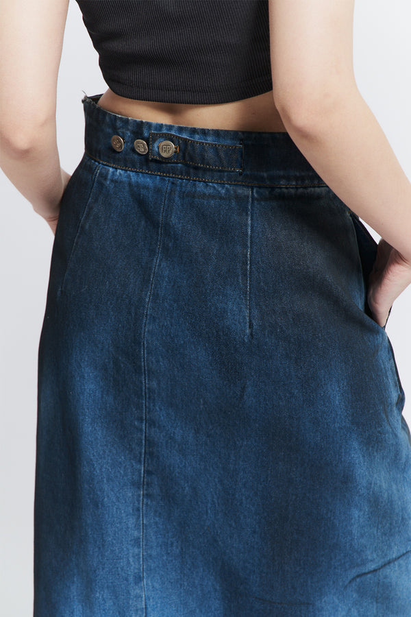 Oil washing skirt (Mid Blue)