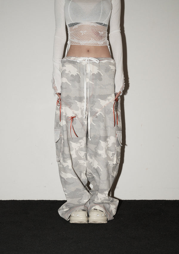 (11th reorder) lace cargo pants - camo