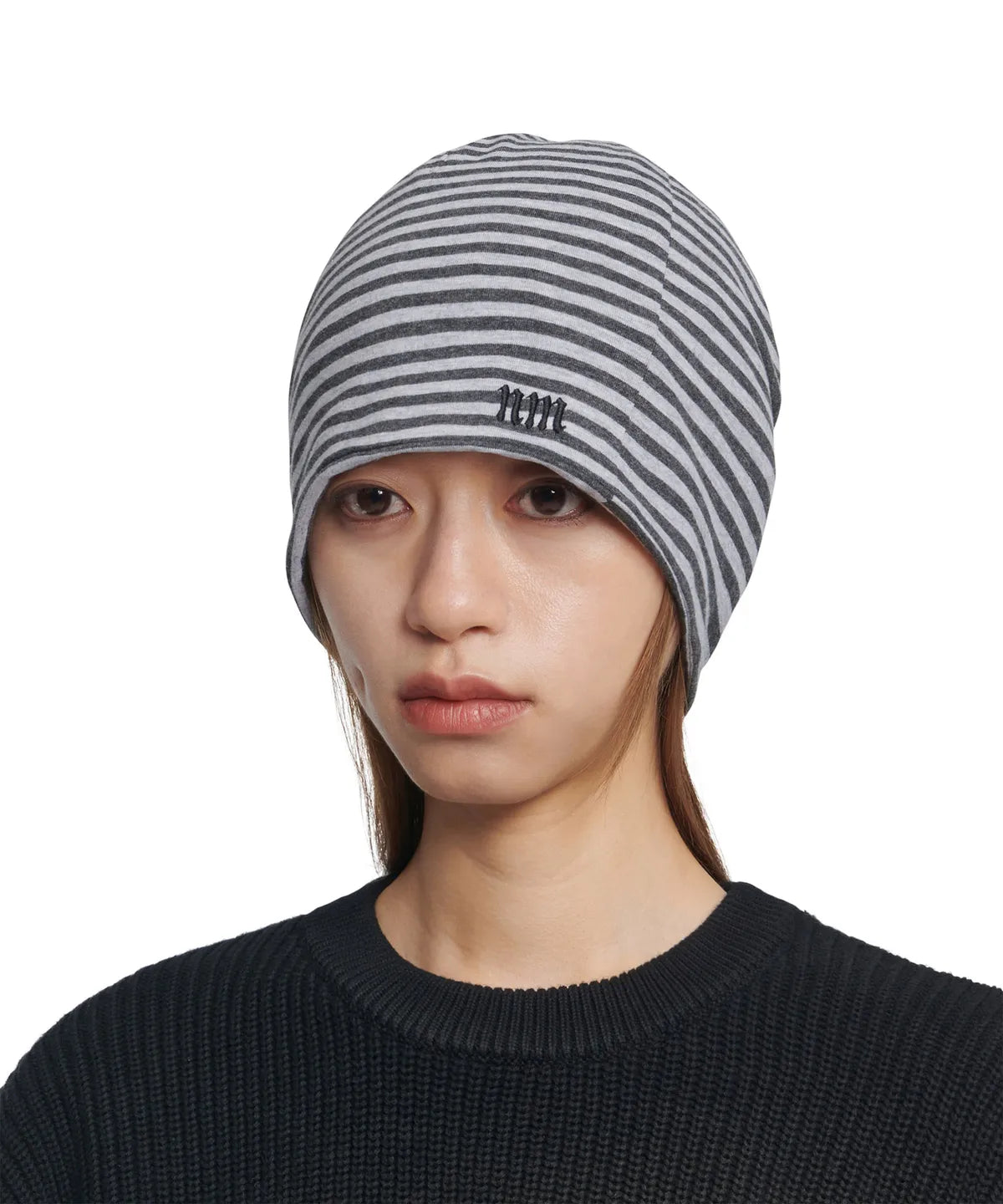 NMストライプビーニー-グレー