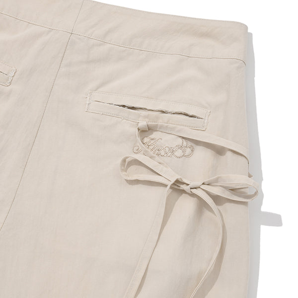 STRING SHIRRING POINT CARGO PANTS [IVORY]