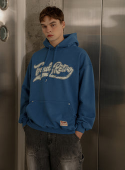 Crack Printed Logo Hood - Blue