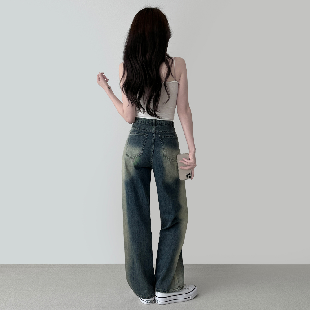 Summer brush wide denim pants