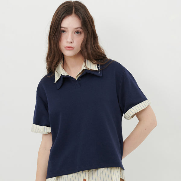 LOGO PIQUET POLO SHIRT [NAVY]