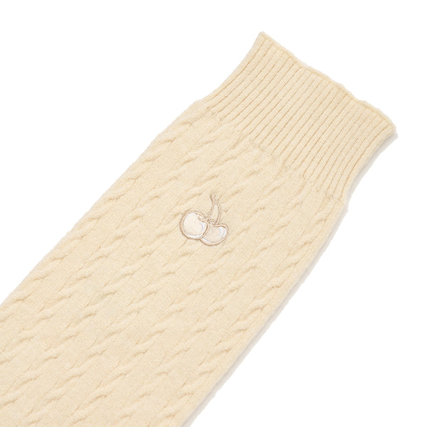 CHERRY CABLE KNIT LEG WARMER [IVORY]