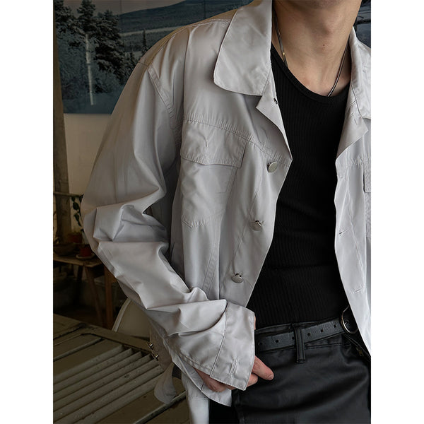 [Unisex] Satin trucker shirts jacket(2color)