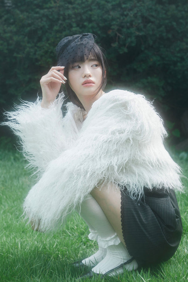 HAIR FUR JACKET (WHITE)