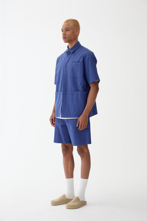 Utility Short Sleeve Shirt_Blue