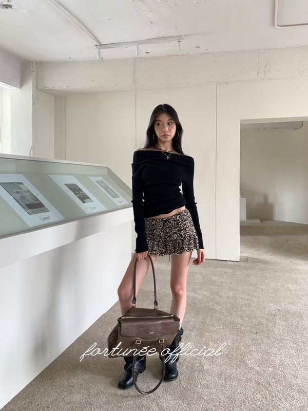 Leopard Pleated Cake Mini Skirt