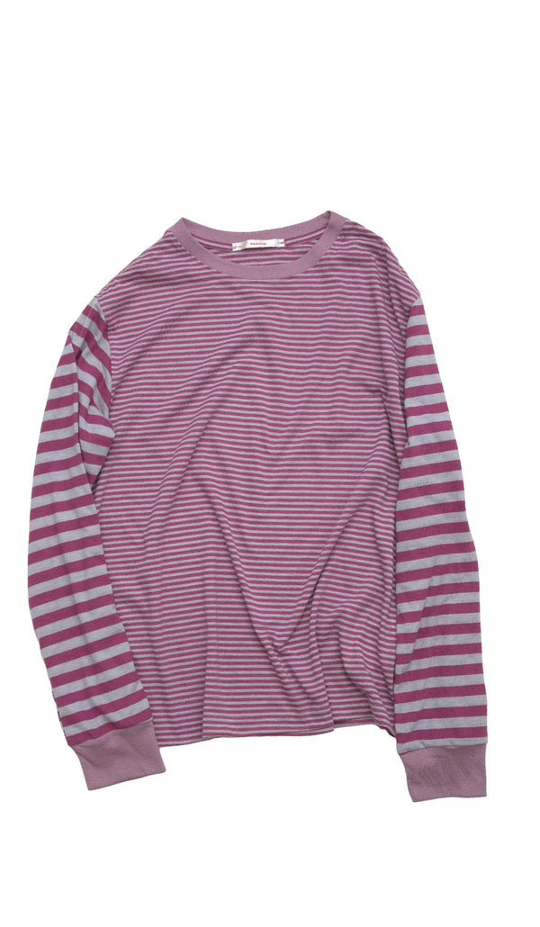 stripe long sleeves_pink