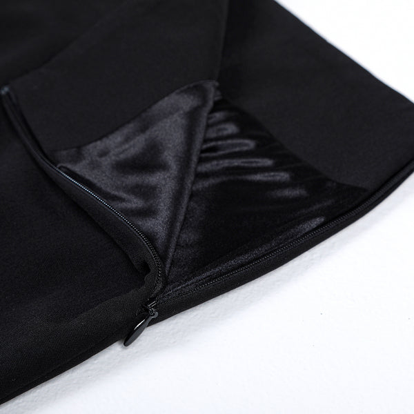 Asymmetric wave mini skirt (BLACK)