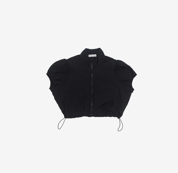 Amuah Crop String Half Zip-Up