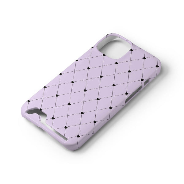 【MADE】Purple Heart Argyle Phonecase_Purple,White(Matt Card Pocket)