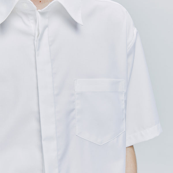 [SLIMTIE SET]fine twill tip half shirt white