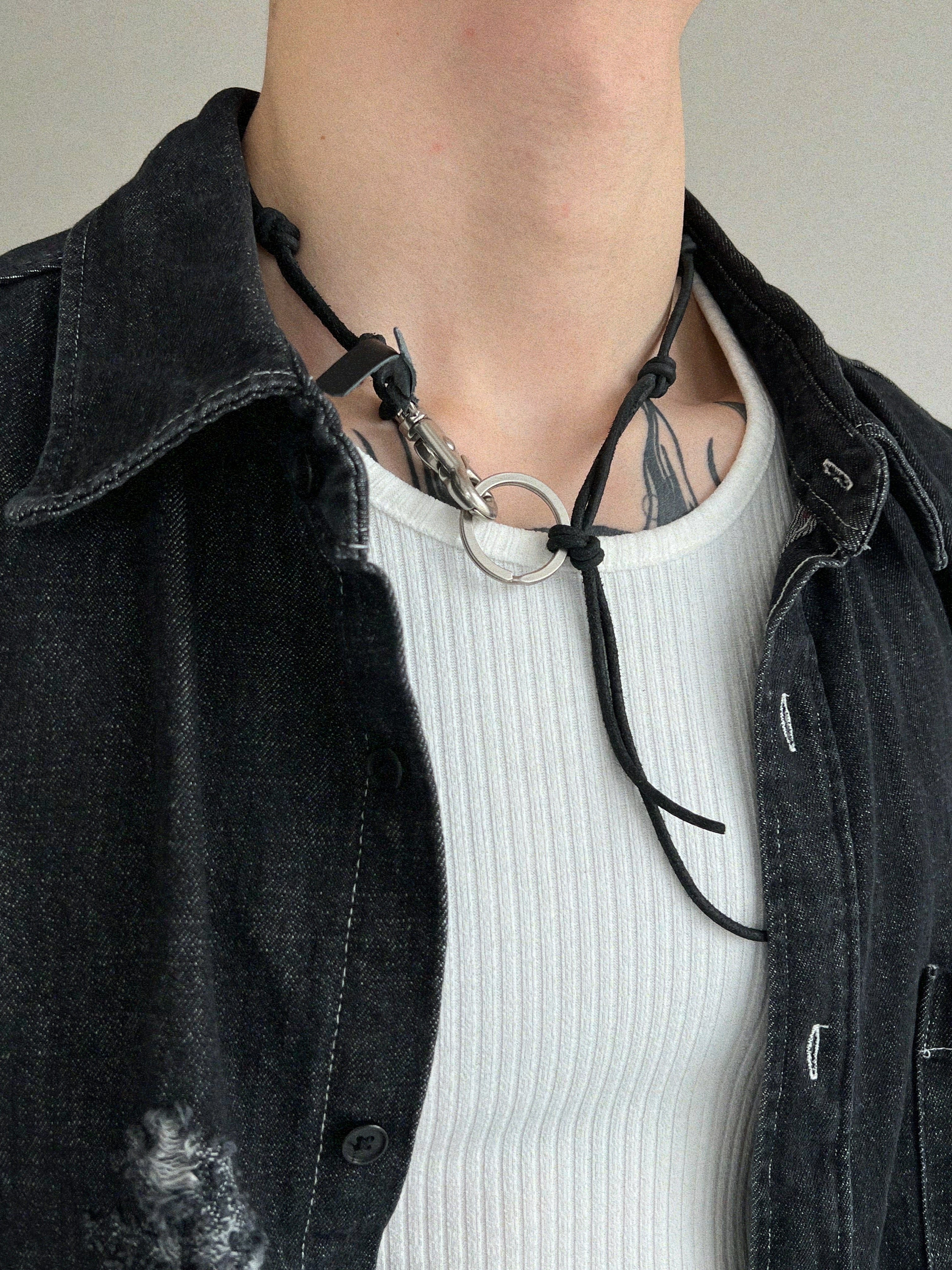 ring vintage necklace(black)