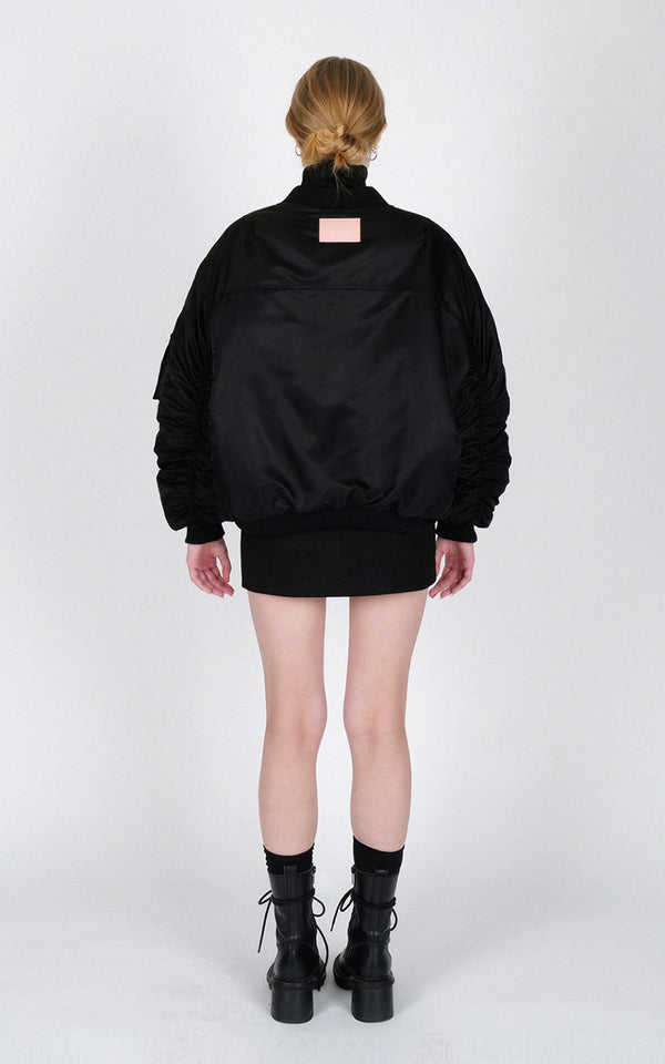 Oversized Shirring MA-1 (black)