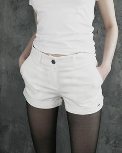 Metal Triclipse Tailored Mini Shorts White