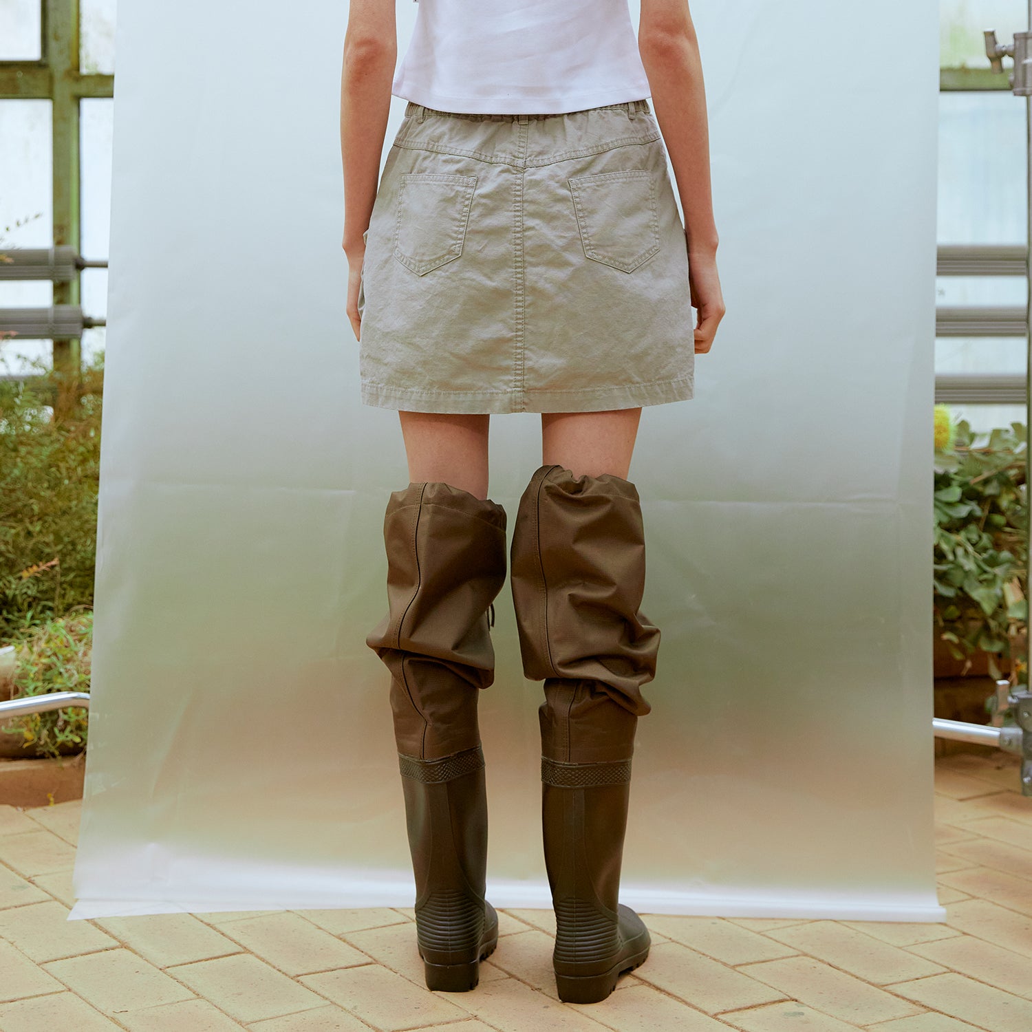 Cargo Mini Skirt (BEIGE)