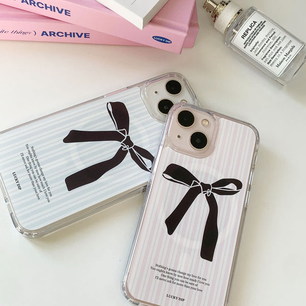 [MADE] [magsafe] balletcore stripe ribbon jell hard case - pink