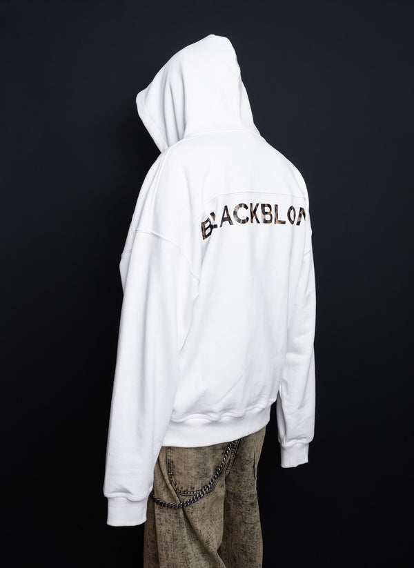 BBD Leopard Classic Smile Logo Hoodie (White)