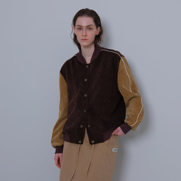 Brown/Camel Two Tone Varsity Jacket