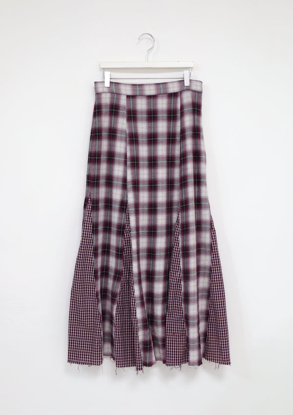 vintage check skirt red ver.