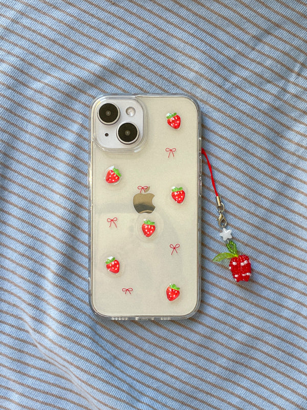 [MADE] Strawberry Ribbon Ballet Core Resin Cell Phone Case