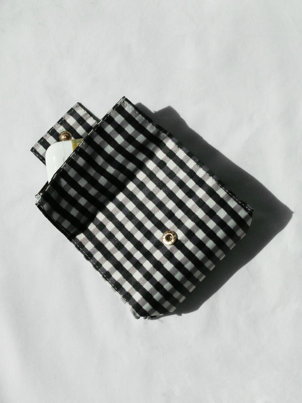 Gingham Mini Pouch - Black