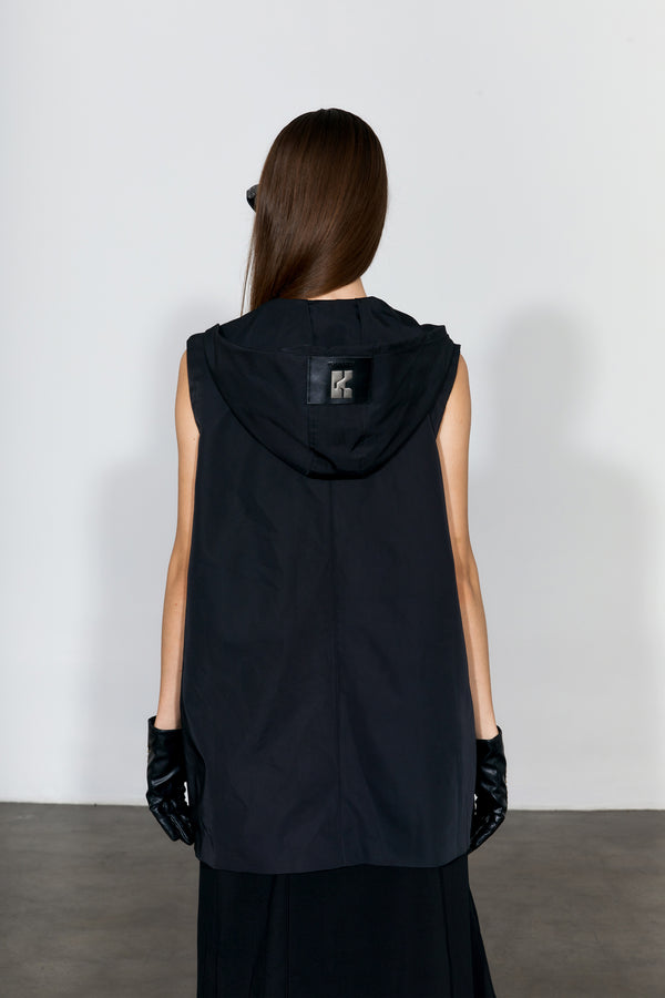 Hooded Double-Breasted Waistcoat