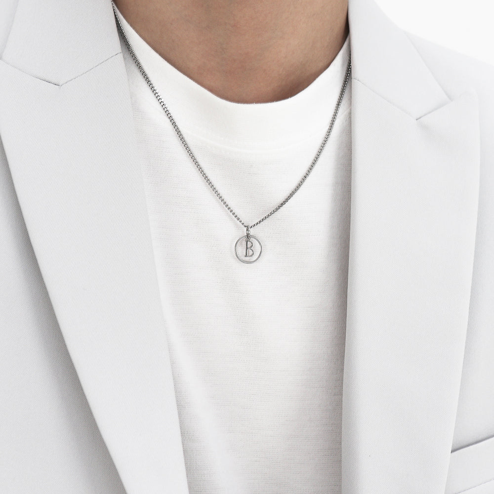 Men's Necklace Circle Pendant Simple Design_CLEF CIRCLE B NEC