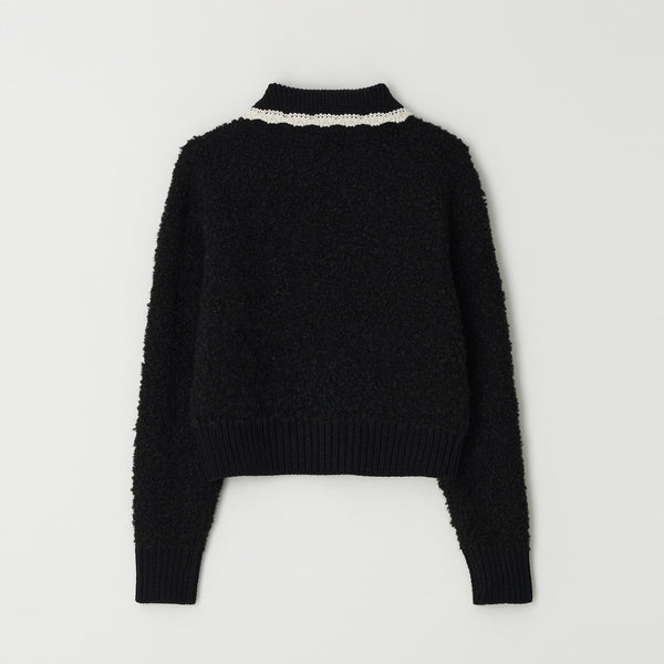 fluffy knit cardigan (black)