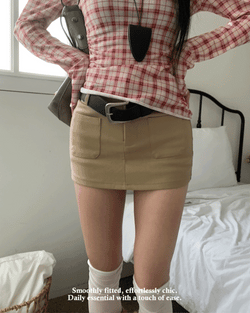 イブンツーポケットスパンミニスカート (3 colors)