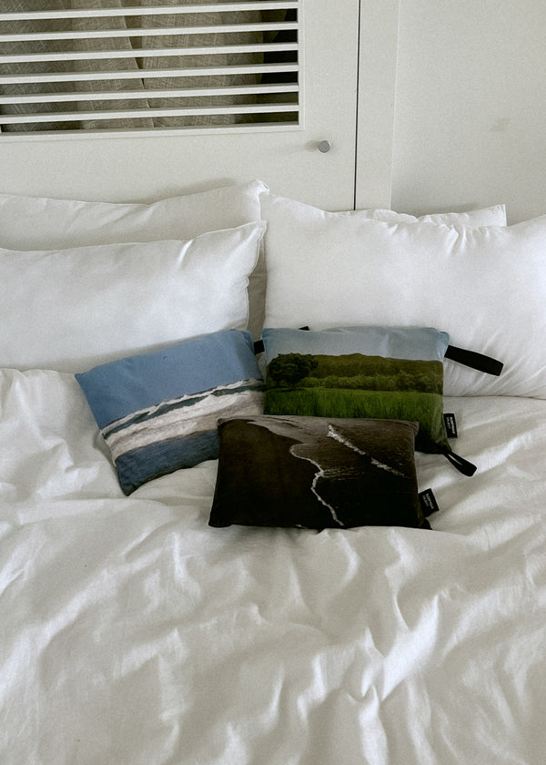 nature pillow blanket - mono seaside