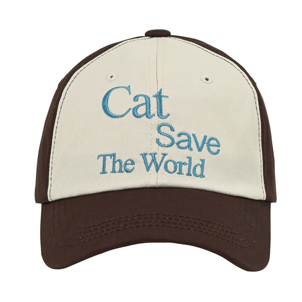 Cat Save The World ボールキャップ (Brown)