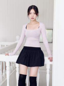 Deep Square Neck Top (PINK)