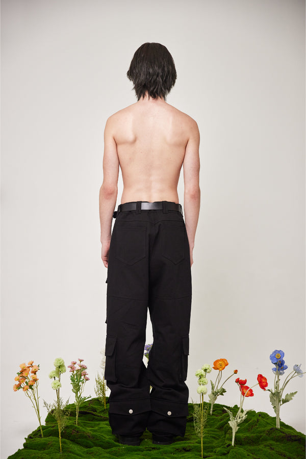 WEIRD cotton cargo pants (BLACK